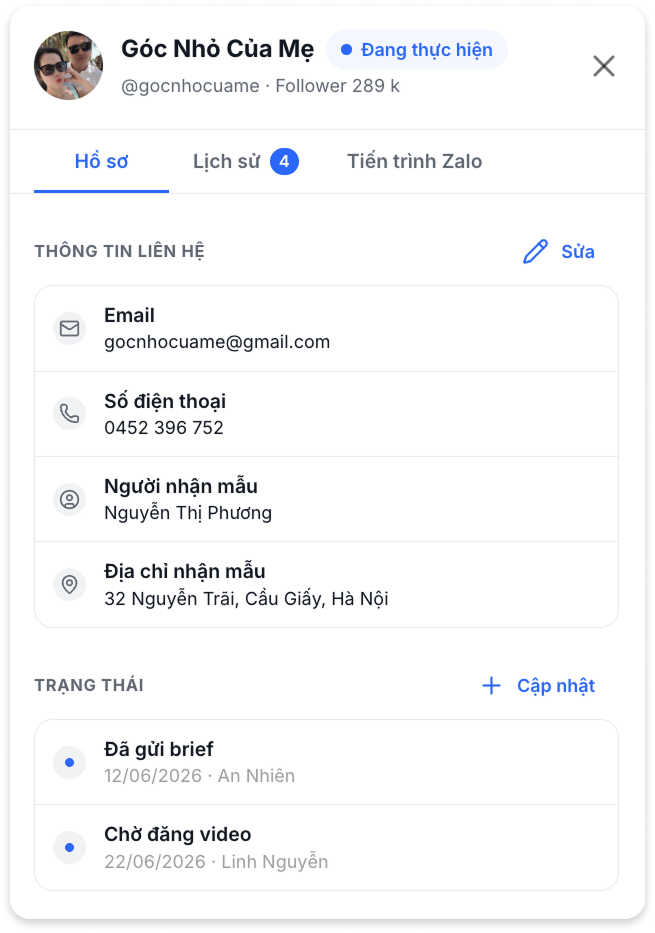 Hồ sơ KOC đồng nhất